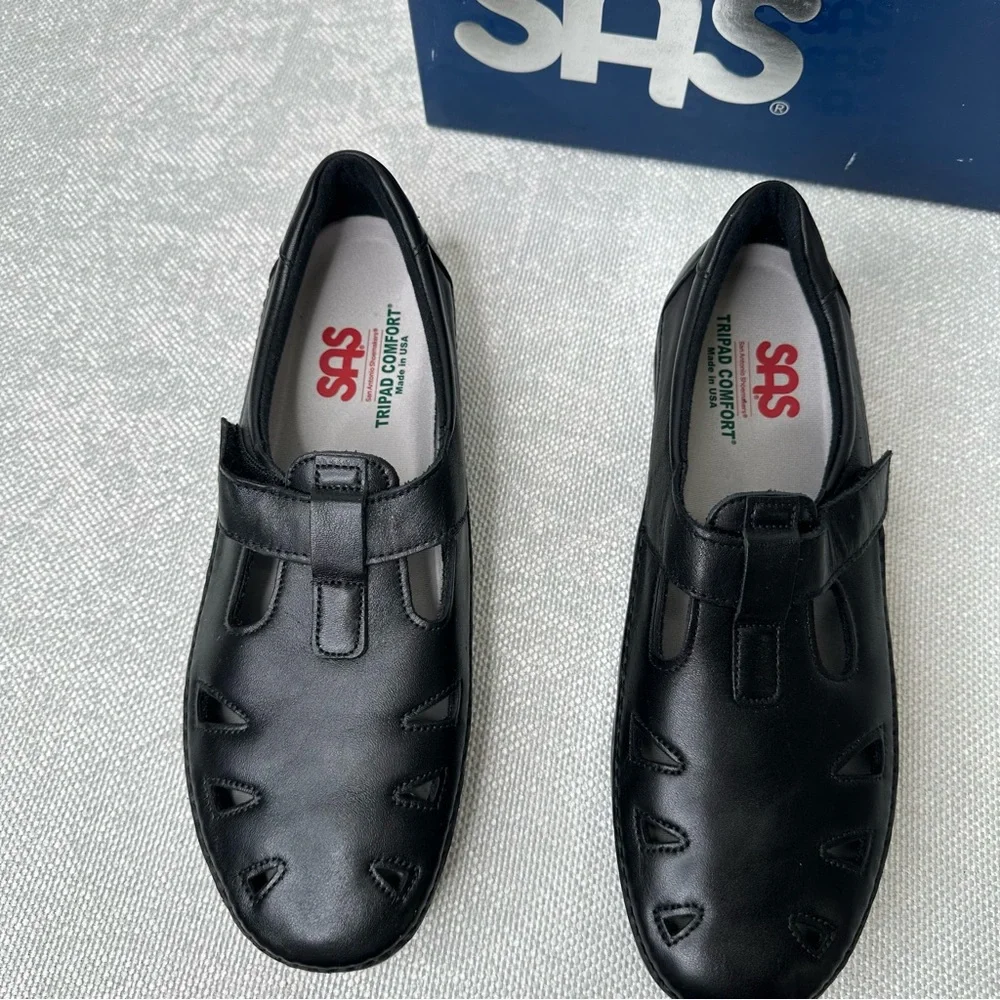 SAS 🌻 NEW RoamerBlack Leather Shoes Sz 11M - Picture 2 of 10